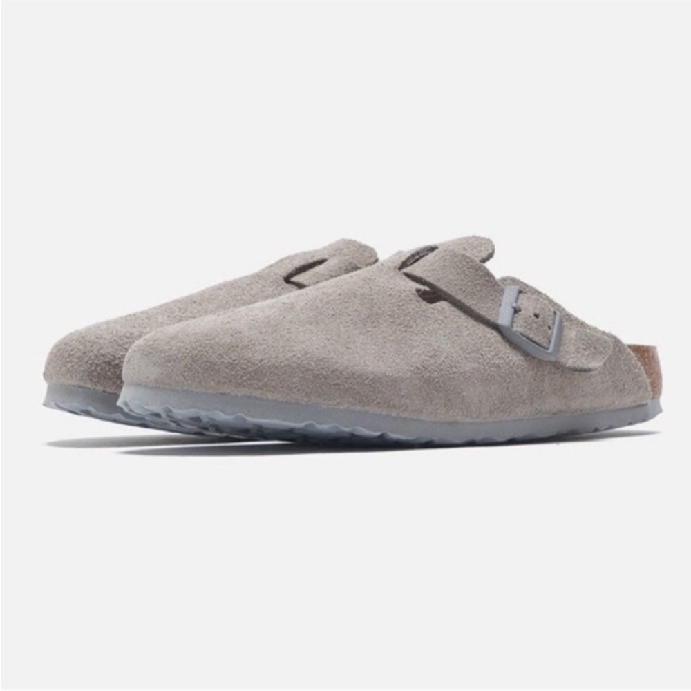 Birkenstock Boston Soft Stone Coin Suede